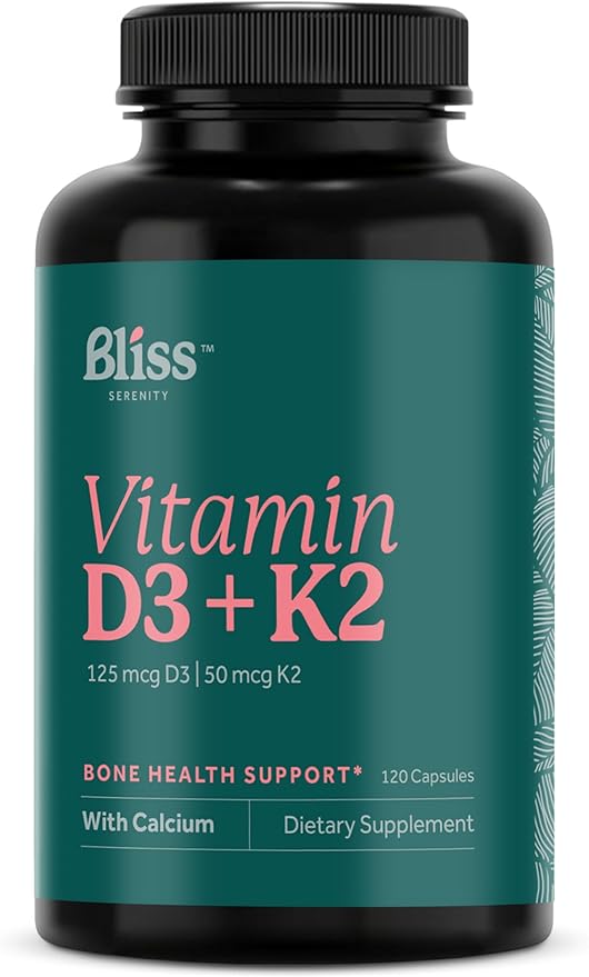 Vitamin D3 K2 D3 5000 5000 IU K2 as MK-7, Calcium, 120 Vegcaps, 120 Day