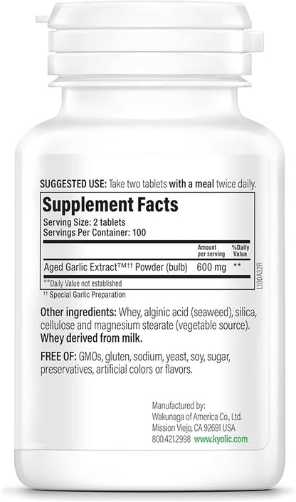 Kyolic Aged Garlic Extract Formula 100, 200 Tablets