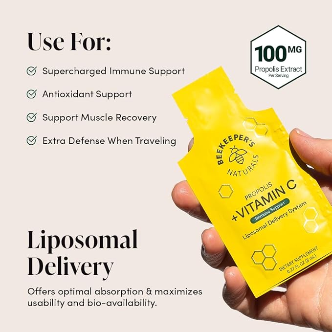 Propolis Liposomal Vitamin C by Beekeeper's 1000mg Vitamin 12 Ct