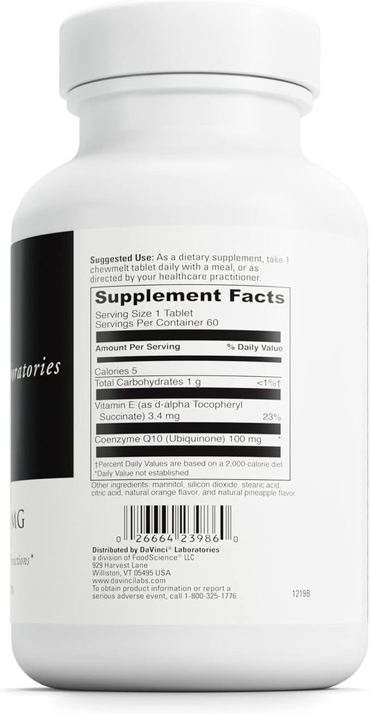 DAVINCI Labs Coenzyme Q10 Chewmelt 100mg CoQ10* - 60 Chewable