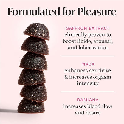 Winged Wellness Love Bites - in The Mood Organic Gluten Free, Non GMO Formula Designed by Women for Women - Stress Management + Feeling Hot Energy - 50 ct.