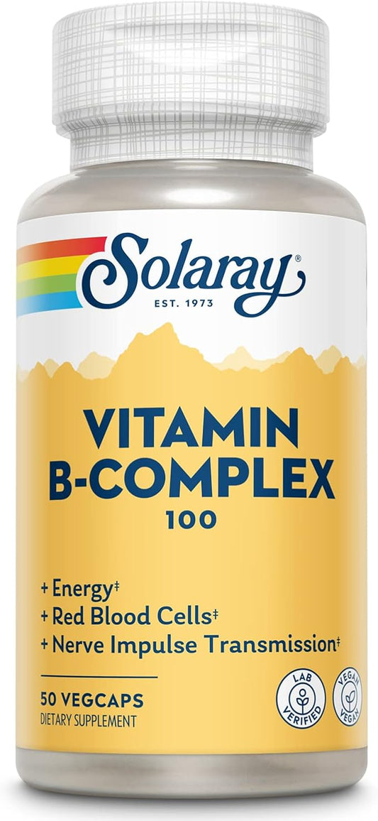 SOLARAY Vitamin B Complex 100 mg, B6, B12, B12, Biotin 50ct