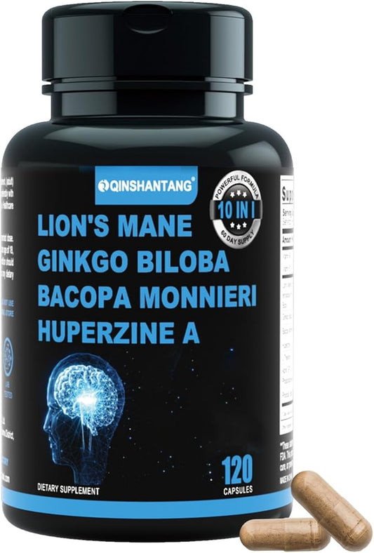 10-in-1 Lion's Mane Mushroom Capsules, 120 1322 mg,