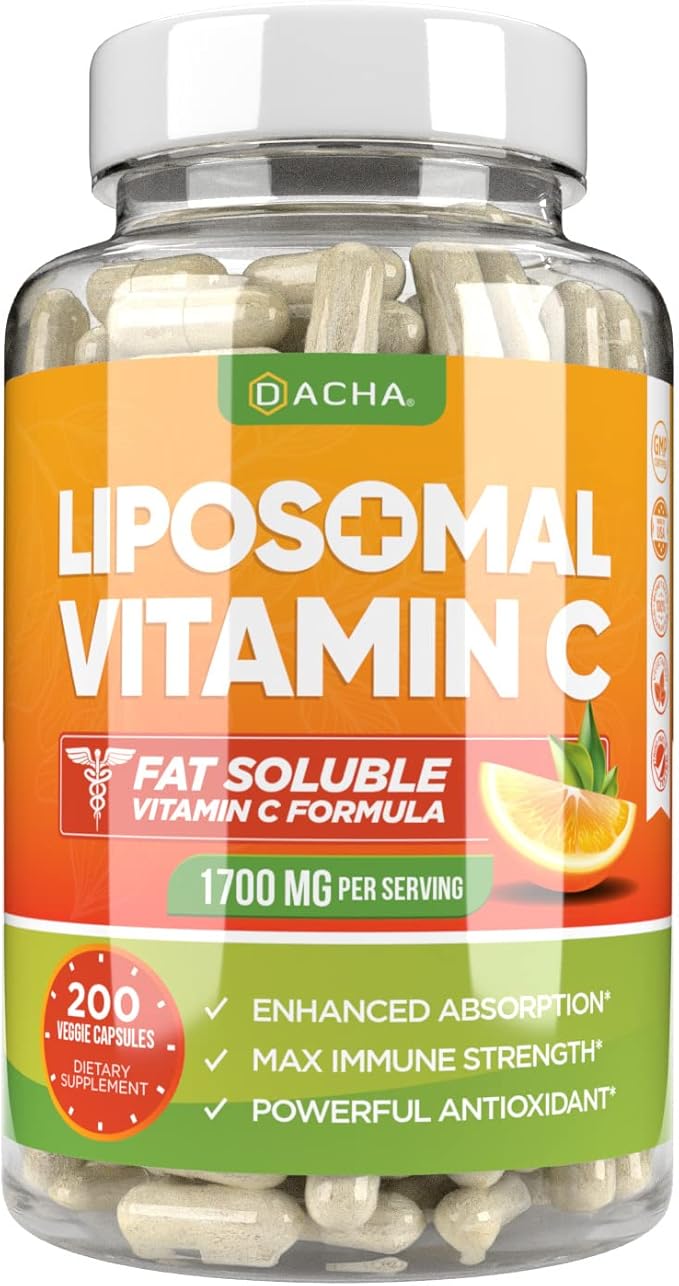 DACHA Natural Liposomal Vitamin C 1700mg, 200 200 Capsules,