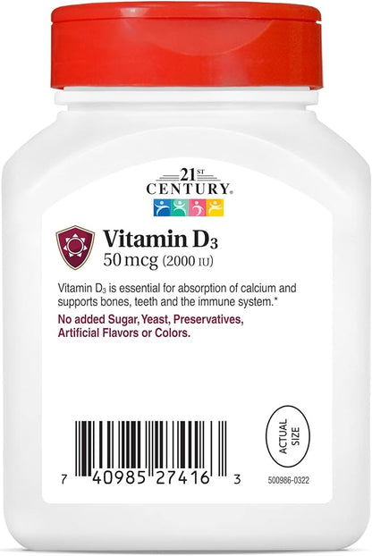 21st Century D3 2000 IU Softgels, 250 Count 2)