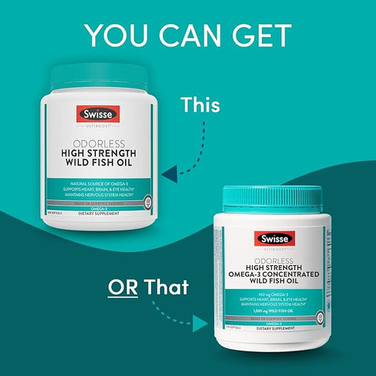 Swisse Wild Fish Oil Omega 3 1500 mg 3 Supplement 400 Softgel