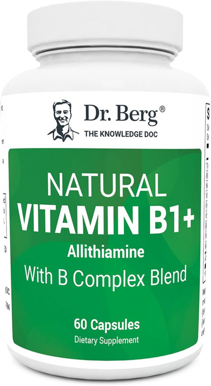 Dr. Berg Natural Vitamin B1 B6 B12 Complex B1 Supplement 8 Essential 60 Capsules
