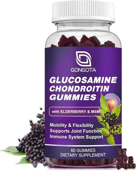 Glucosamine Chondroitin Gummies, Extra Strength 1500mg 60count (1 (1 Pack)