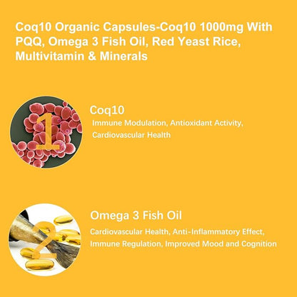 Coq10 1000mg PQQ Omega 3 Fish D3 K2 K2 &