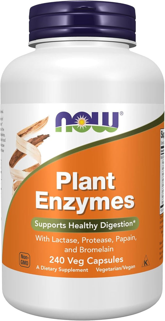 NOW Supplements, Plant Enzymes with Lactase, 240 Veg