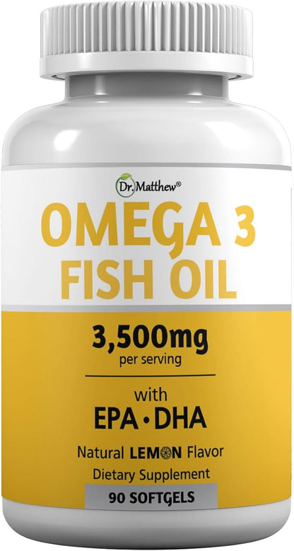 Omega 3 Fatty Acid Supplements. Burpless 3000mg High 3 Supplements 3 Capsules.