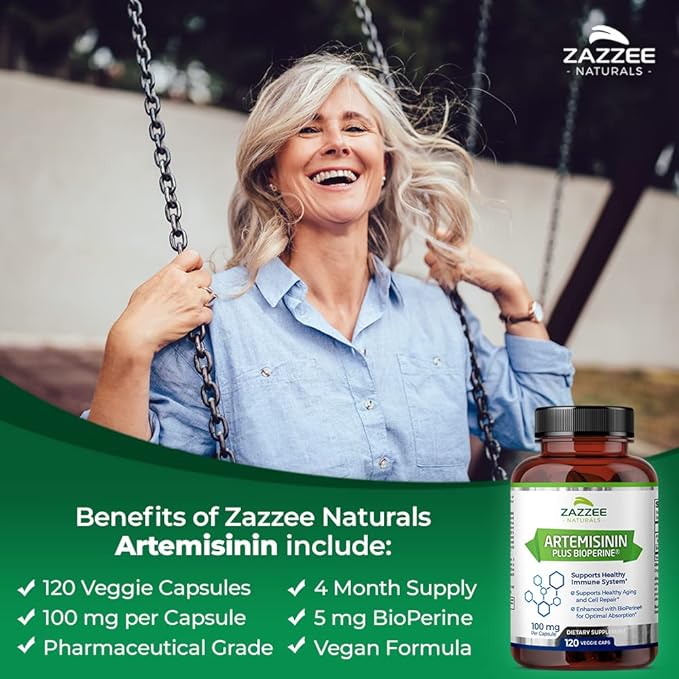 Zazzee High Absorption Artemisinin, 100 mg 120 Vegan 5 mg 4 Month