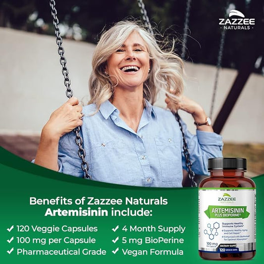 Zazzee High Absorption Artemisinin, 100 mg 120 Vegan 5 mg 4 Month