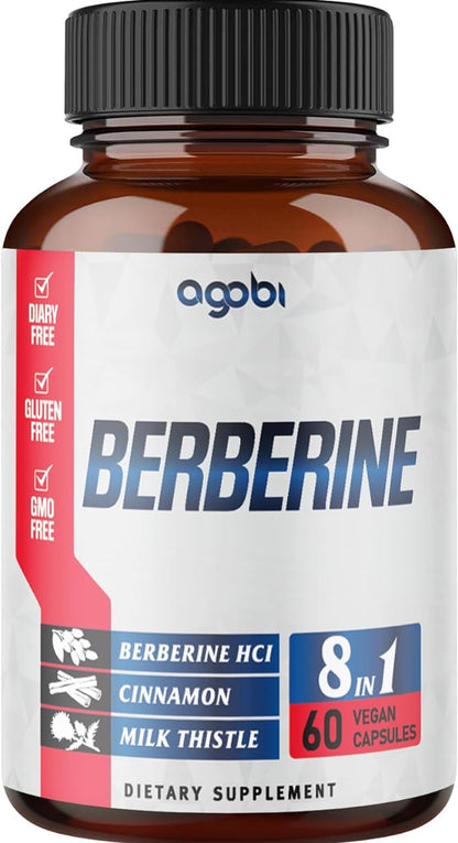 Berberine Supplement with Ceylon, Milk Thistle, 60 Counts 2 Months