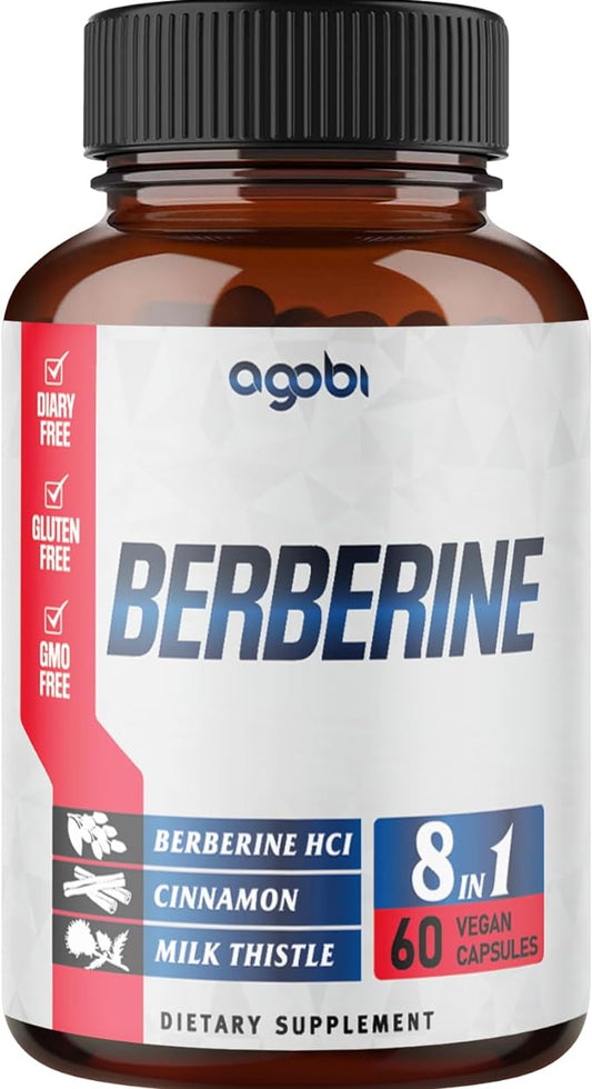 Berberine Supplement with Ceylon, Milk Thistle, 60 Counts 2 Months