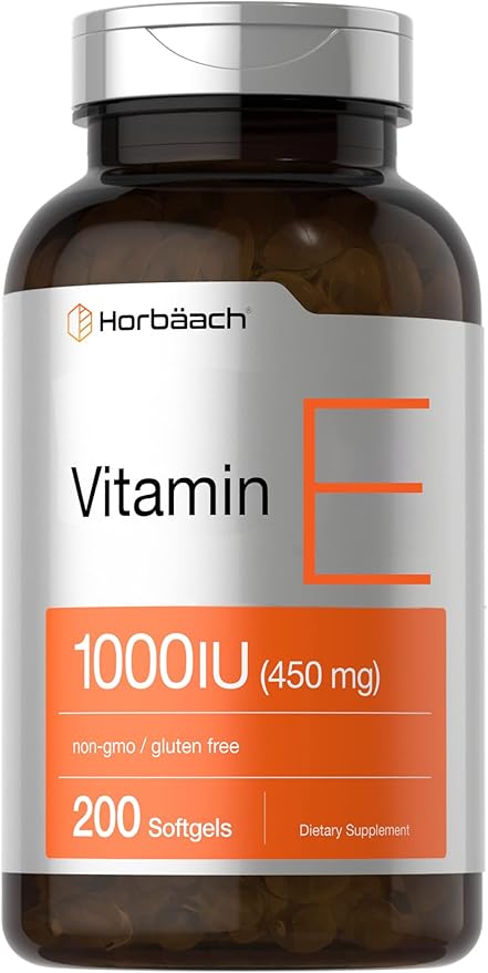 Horbäach Vitamin E 1000 IU Softgel Capsules 200 Count