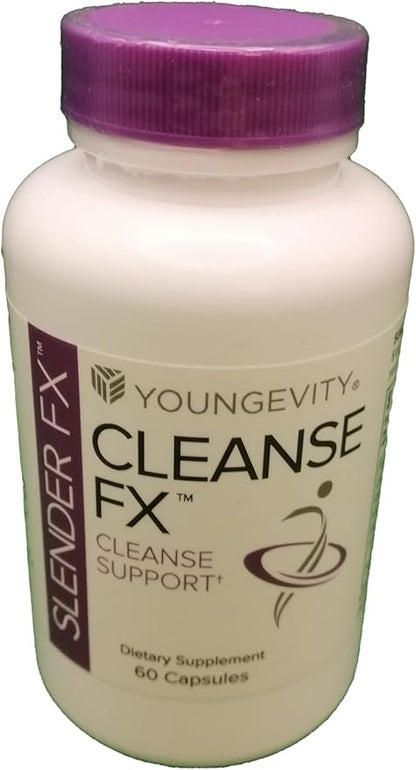 Youngevity Slender Fx™ Cleanse Fx™ - Super Colon Cleanse 15 Day - Natural Herb Blend - Flax Seed, Cape Aloe, Rhubarb Root, Triphala, Slippery Elm, Marshmallow Root - 60 Capsules