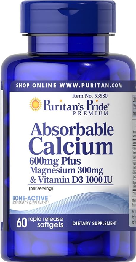 Puritan's Pride Absorbable Calcium 600mg plus 300mg & 1000iu