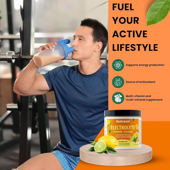 Advance Electrolytes w/Key Nutrients, Minerals & Vitamins | Antioxidant | Pre&Post Workout Hydration Solution | Boost Energy | Helps Body Hydrate During Physical Activities | Made in Canada