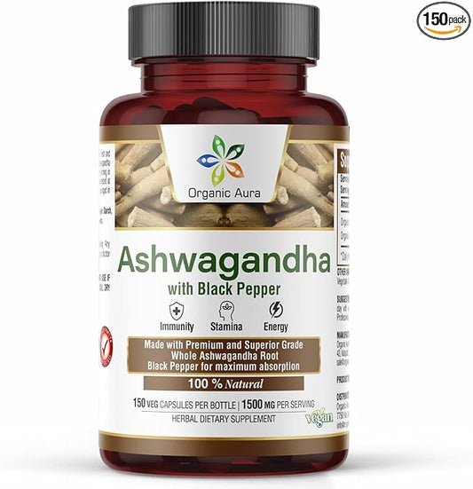 Ashwagandha with Pepper Capsules 1500mg -150