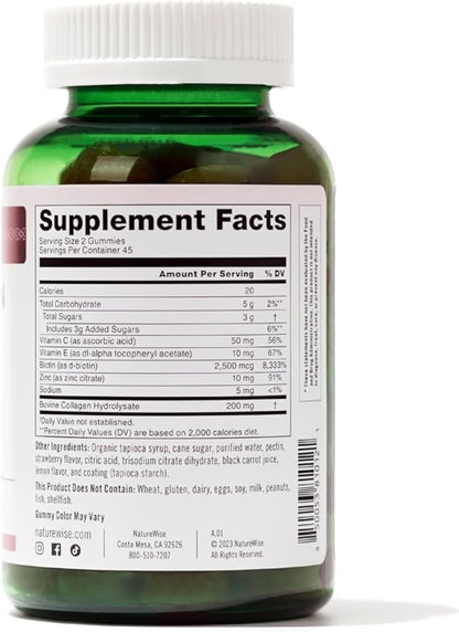 NatureWise Collagen Gummies 1 & 3 Collagen 90 Count[45-Day Count[45-Day Supply]