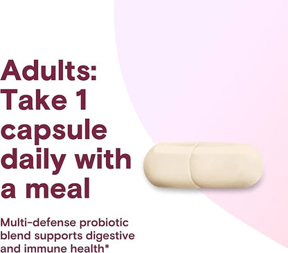 Phillips' Colon Health Daily Probiotic Capsules, 4-in-1 Symptom Defense to Help Defend Against Occasional Gas, Bloating, Constipation, and Diarrhea, Daily Supplement, 90 Count