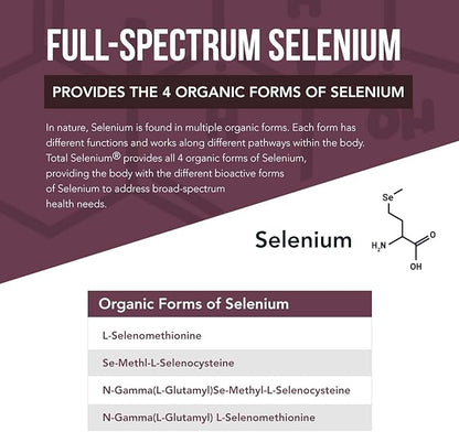 Total Selenium - 200 mcg, Plant-Based Selenium - Full Spectrum, Contains 4 Essential Organic Forms of Selenium Including Selenomethionine - Derived from Garlic - 60 Capsules