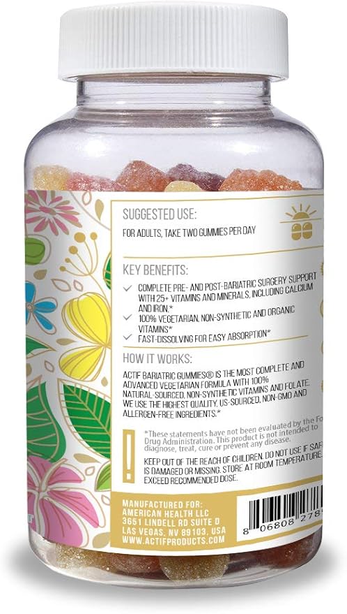 ACTIF Organic Bariatric Gummies with 25+ 90 Count