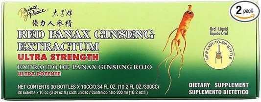 Prince of Peace Red Panax Ginseng 0.34 fl. 2 Pack 20 Bottles