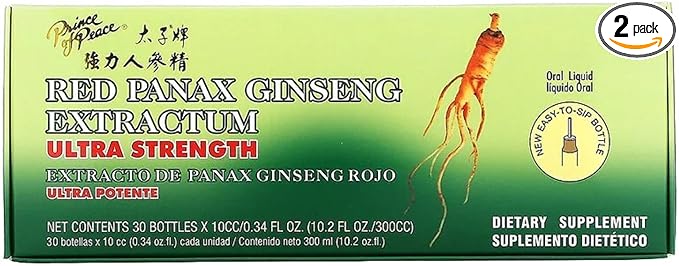 Prince of Peace Red Panax Ginseng 0.34 fl. 2 Pack 20 Bottles