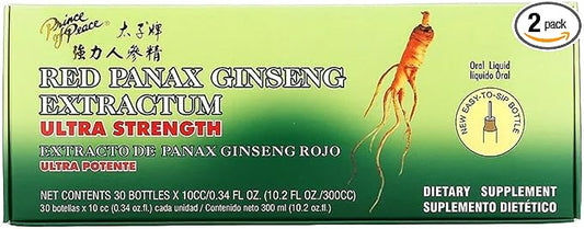 Prince of Peace Red Panax Ginseng 0.34 fl. 2 Pack 20 Bottles