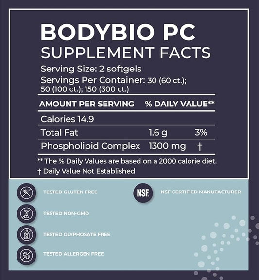 BodyBio Phospholipid Complex 100 Softgels