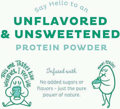 KOS Vegan Protein Powder, Unflavored & Unsweetened 20 Servings