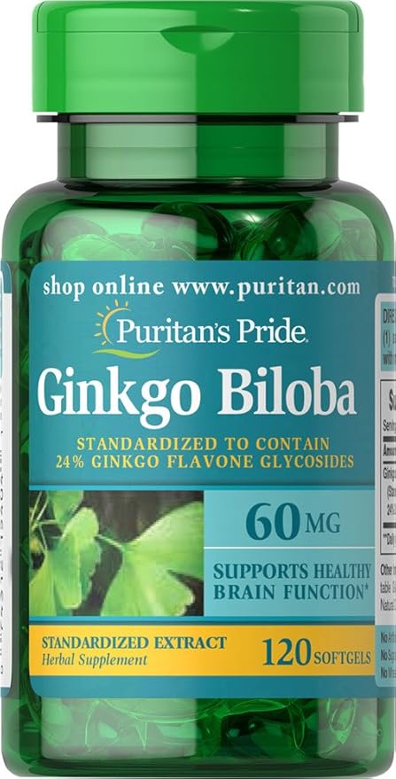 Puritan's Pride Ginkgo Biloba Standardized Extract 60 Mg 120 Count