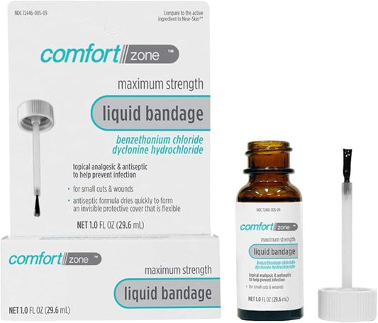 Comfort Zone Liquid Bandage, Topical Analgesic 1 Ounce (1 Pack)
