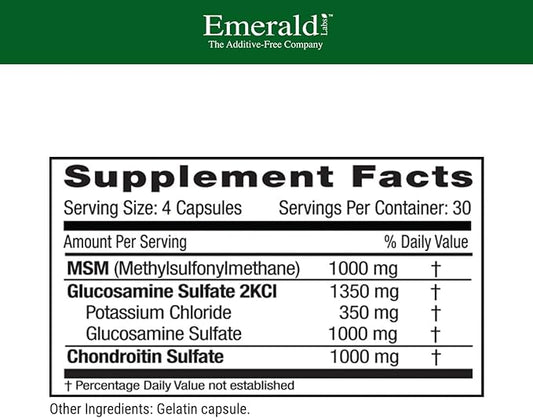 EMERALD LABS Glucosamine Chondroitin with MSM 120 Capsules