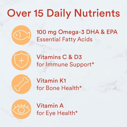 SmartyPants Kids Multivitamin Gummies: Omega 3 D3, C, B12, B6, B6, Vitamin 120 Count (30 Day