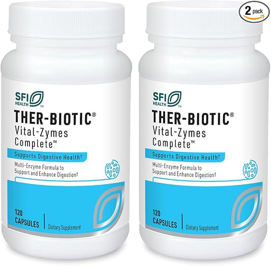 Klaire Labs Vital-Zymes Complete Digestive Enzymes 20 Active (120 Count 2 Pack)