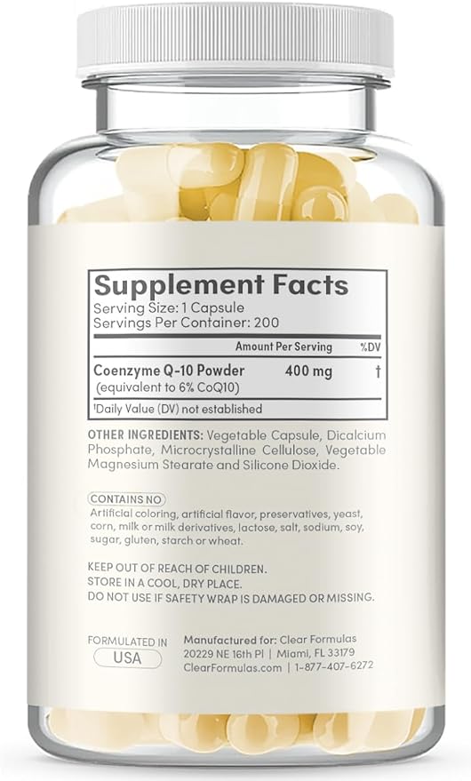 ClearFormulas CoQ10 400mg 200 Capsules Quick