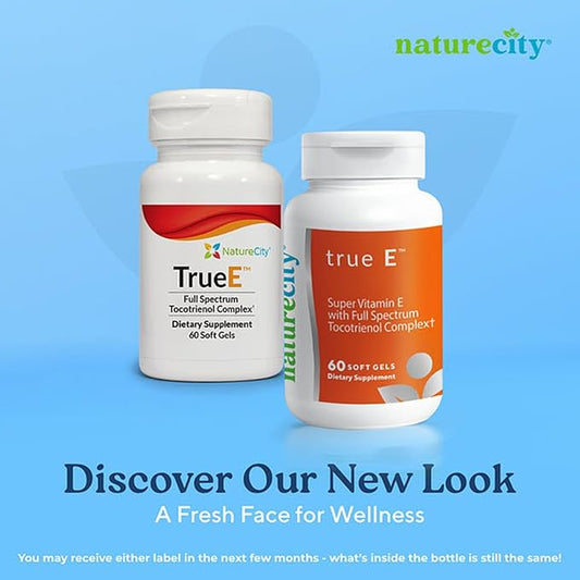 True-E Full Spectrum Tocotrienols Vitamin E Capsules 60 Vitamin 27mg Softgels