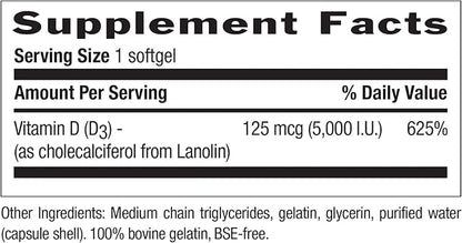 COUNTRY LIFE Vitamin D3 5000 IU, 60 CT