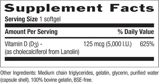 COUNTRY LIFE Vitamin D3 5000 IU, 60 CT