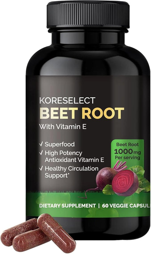 Beet Root 1000mg Capsules with Vitamin 60 Caps,