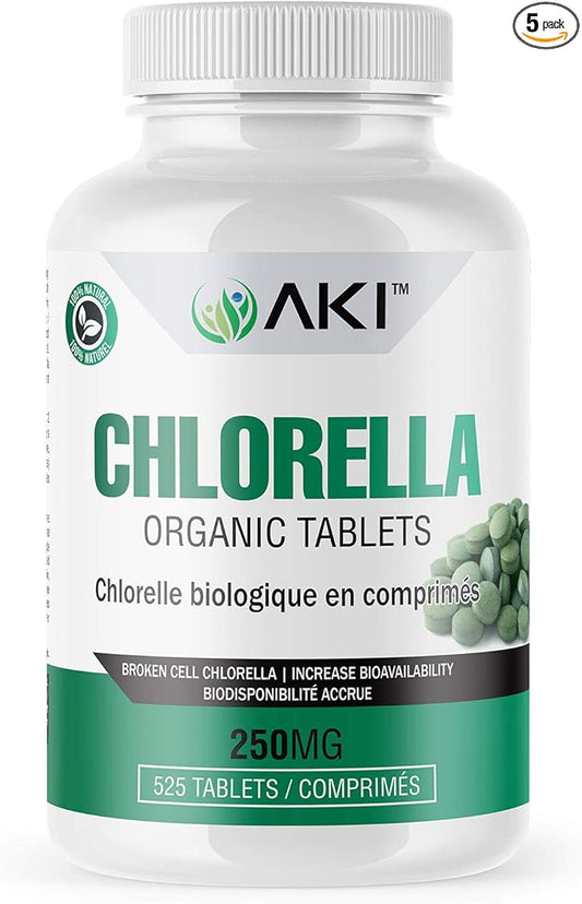 AKI Chlorella Superfood Supplement Tablets (525) B12, Iron,