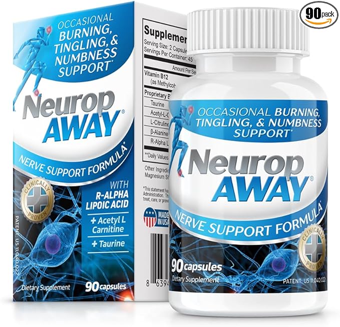 NeuropAWAY Nerve Support Formula 90 Daily Capsules