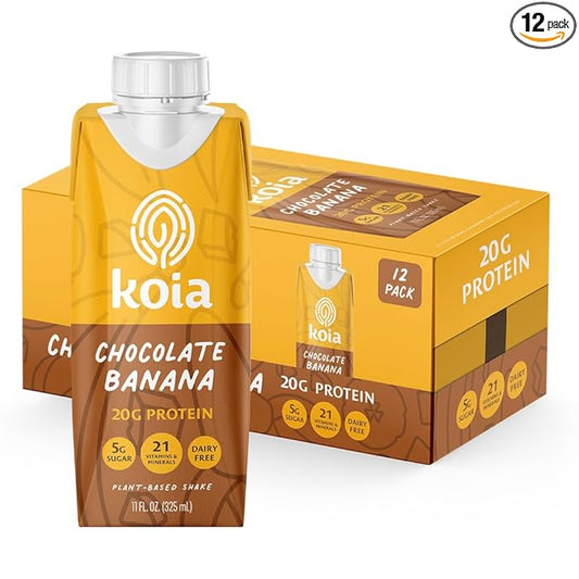 Koia - Plant Based Protein Shake 20g Protein, 5g Sugar, 6g Prebiotic 21 Vitamins 11 fl 12 Bottles