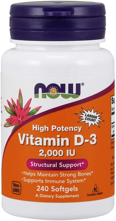 NOW Supplements, CoQ10 (Coenzyme Q10) 200 60 Veg D-3 2,000 2,000 IU, 240 Softgels