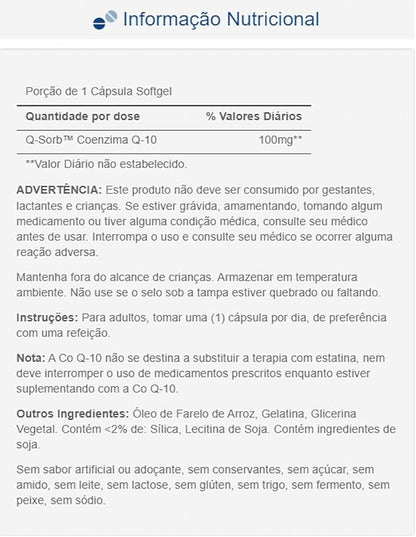 Puritan's Pride Q-Sorb CoQ10 100mg, Supports 60 Rapid 60 ct