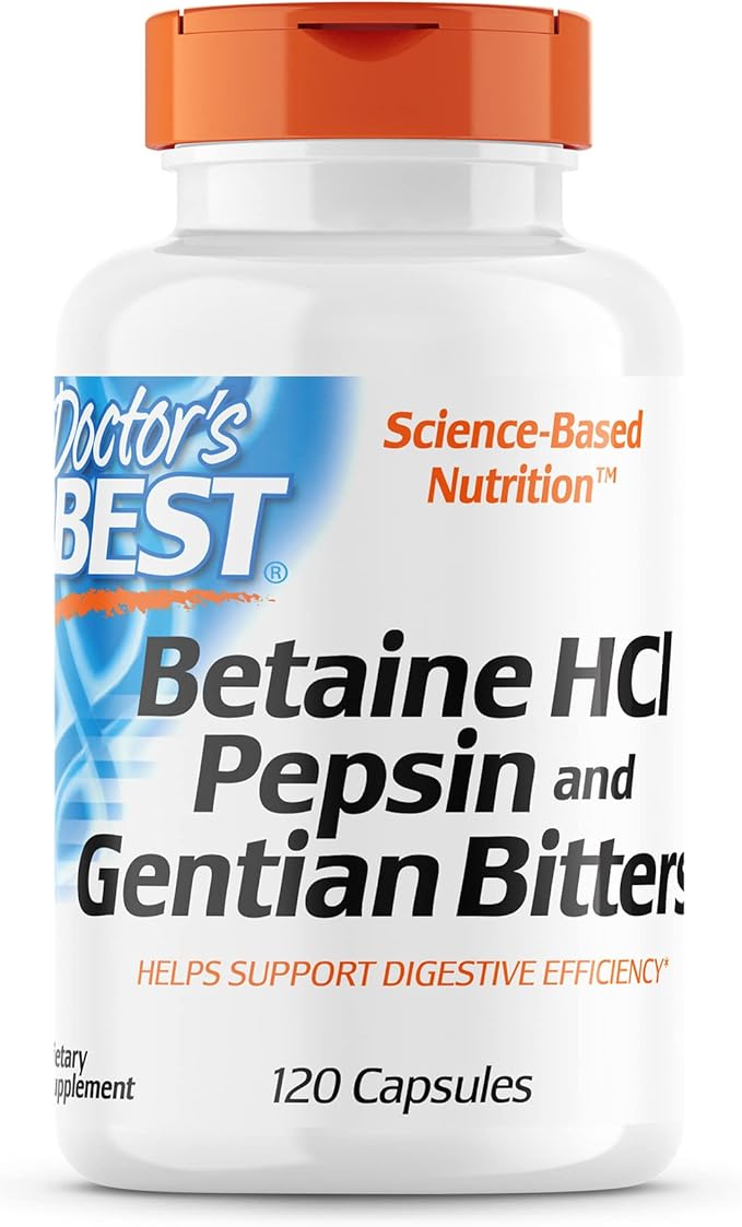 Doctor's Best Betaine HCI Pepsin & 120 Caps,