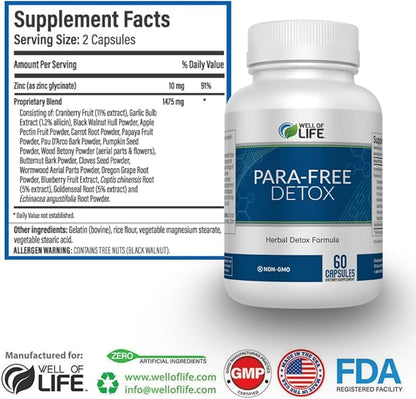 para-Free Detox: Immune Support & Natural 90 V
